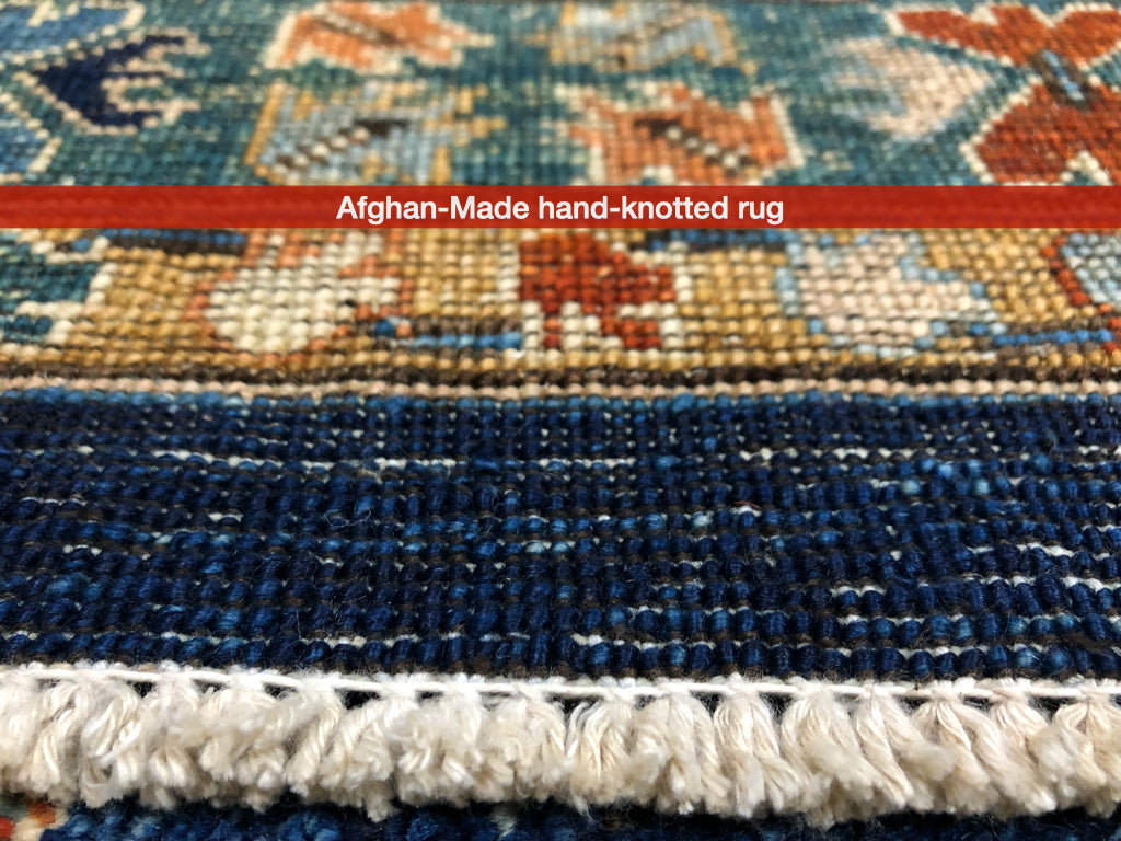 Afghan-Made Serapi (10'00"x13'10") navy/rust