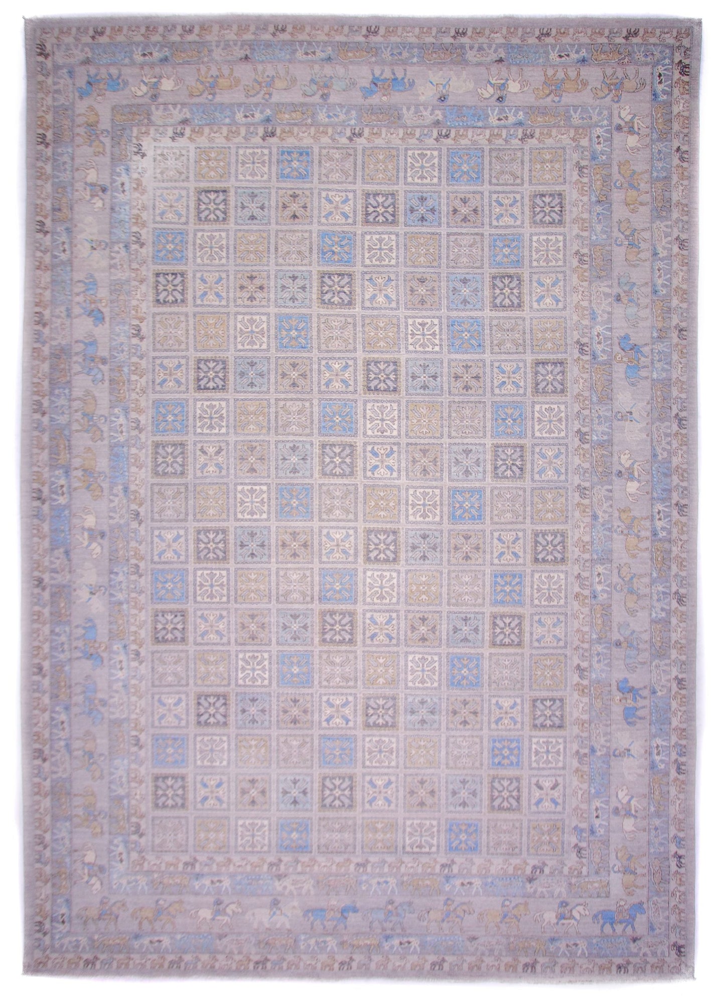 Antique-Washed Pazyryk (10x14) ivory/lt.gray