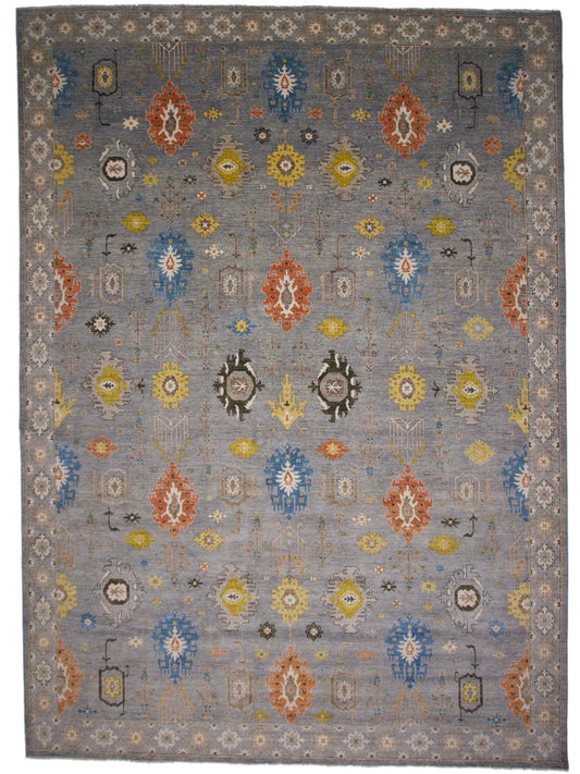 Afghan Oushak (10x14) gray