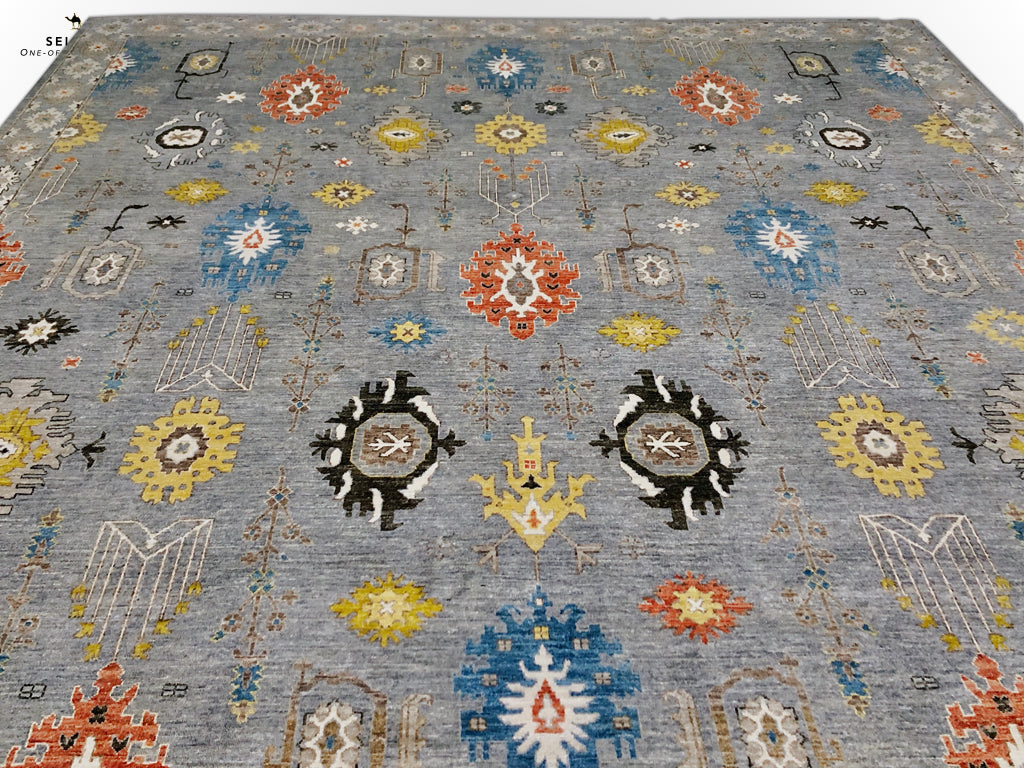 Afghan Oushak (10x14) gray