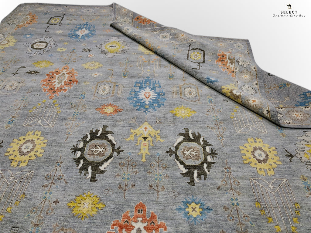 Afghan Oushak (10x14) gray