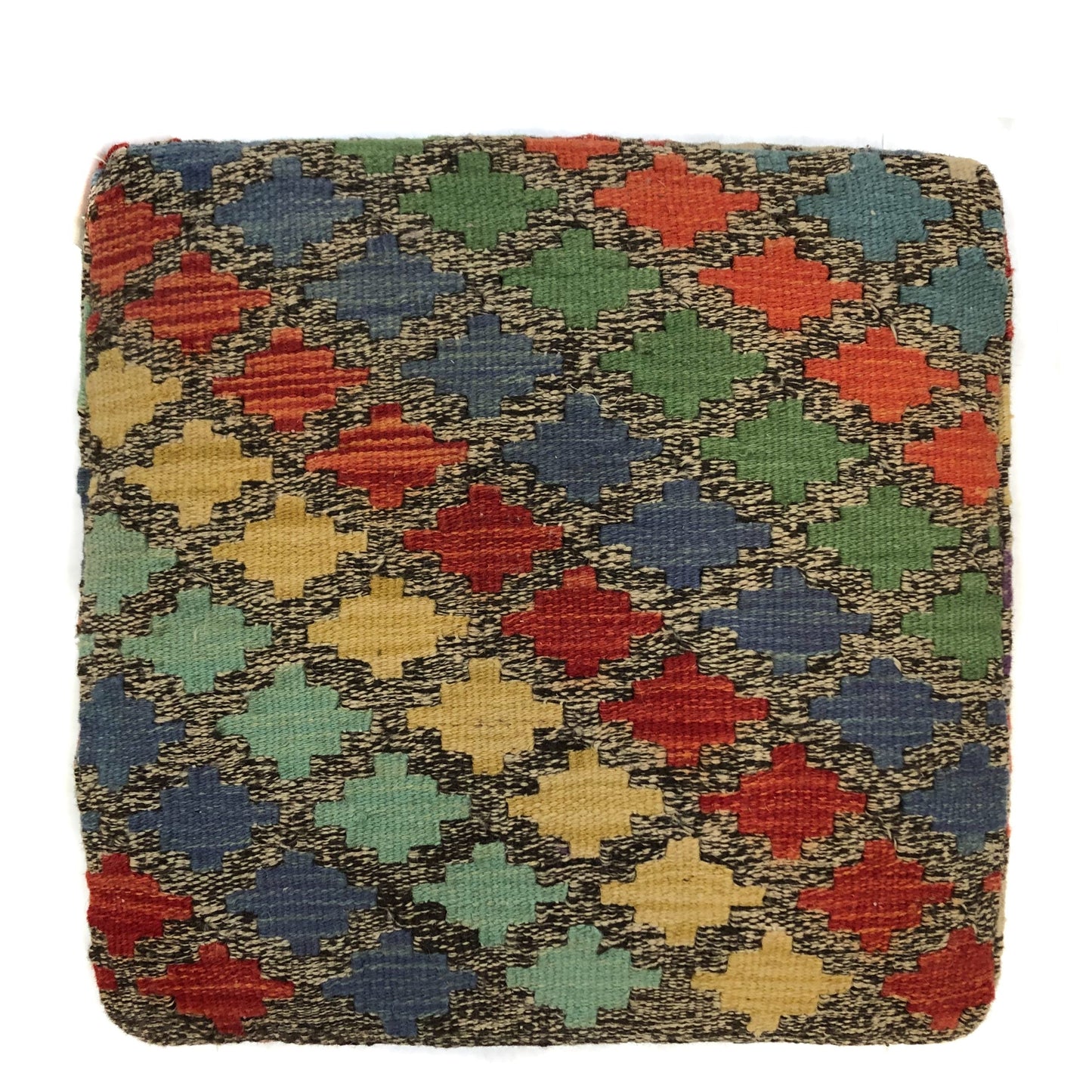 Kilim-Style Cube Ottoman