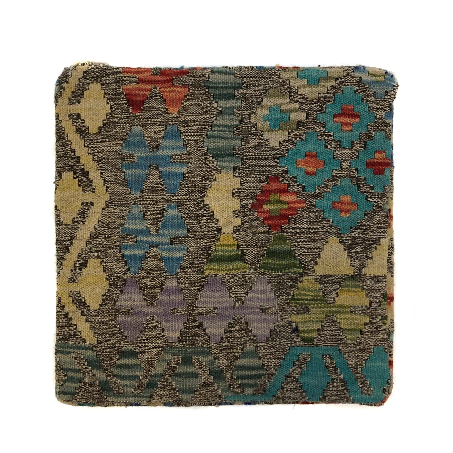 Kilim-Style Cube Ottoman