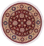 Indo-Tabriz dkred/ivory 4' Round