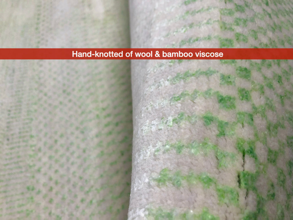 Durva Grass Design (7'11"x9'11") ivory/lt.green