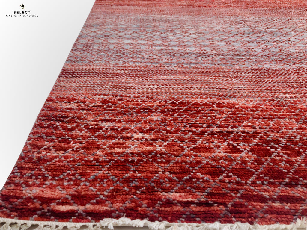Durva/Grass Design (9'01"x11'06") red/gray