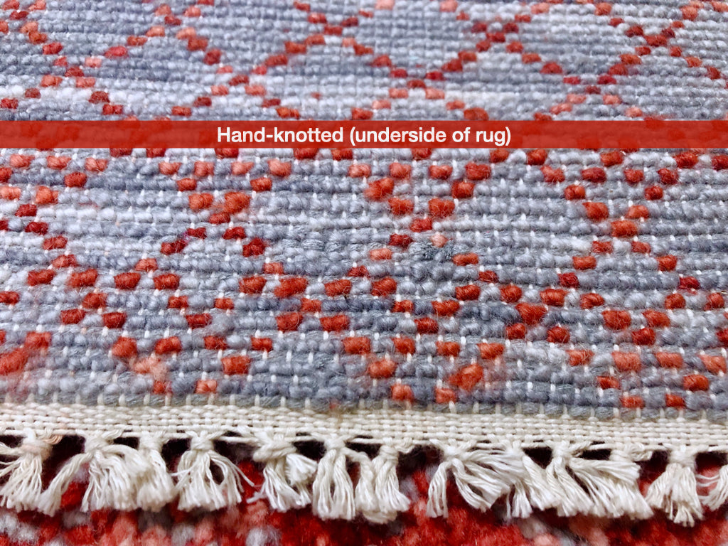 Durva/Grass Design (9'01"x11'06") red/gray