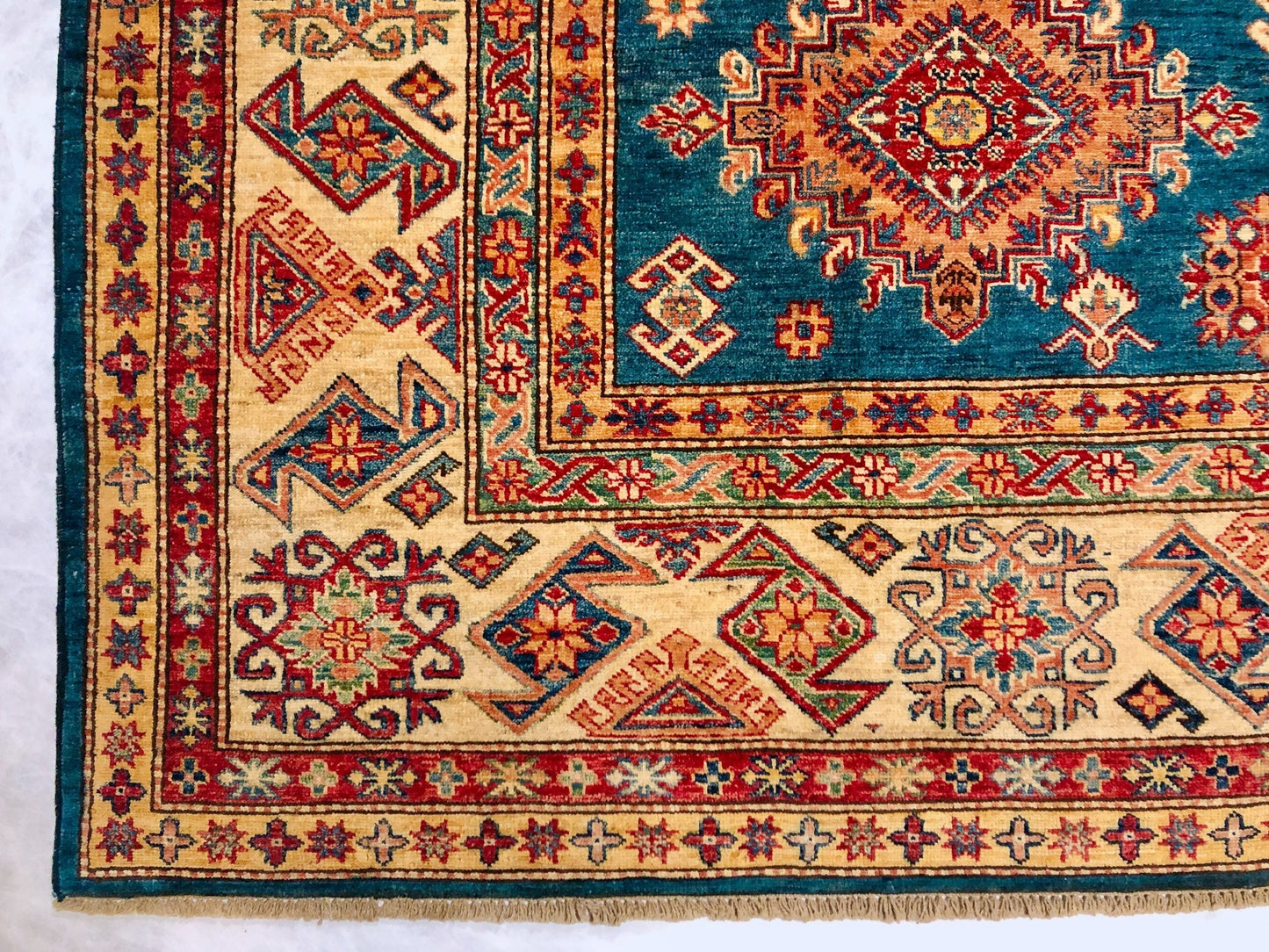 Super Kazak (8'11"x12'02") blue/lt.gold