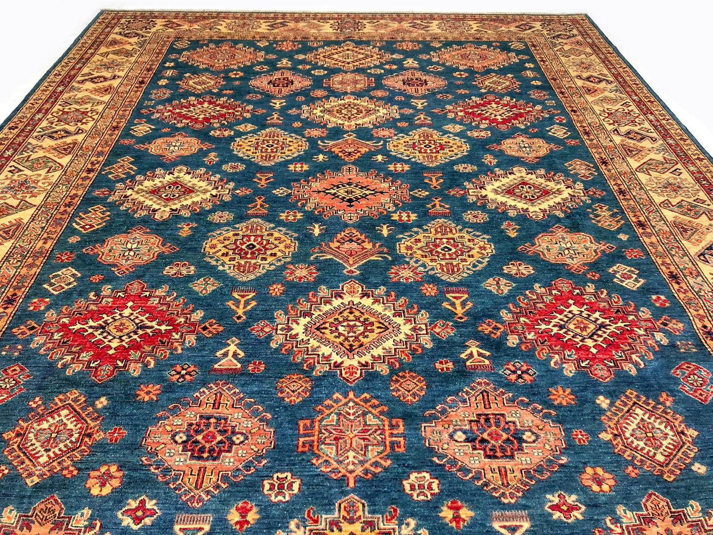 Super Kazak (8'11"x12'02") blue/lt.gold
