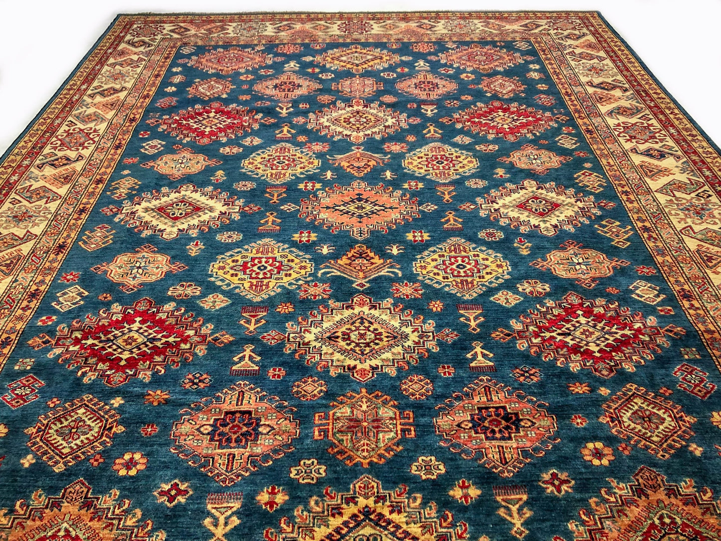 Super Kazak (8'11"x12'02") blue/lt.gold
