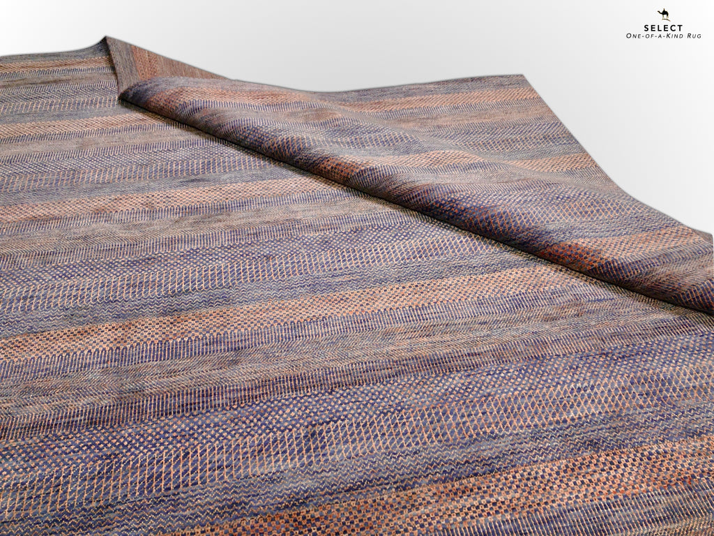 Durva Grass Design (10'01"x14'03") copper/blue-gray