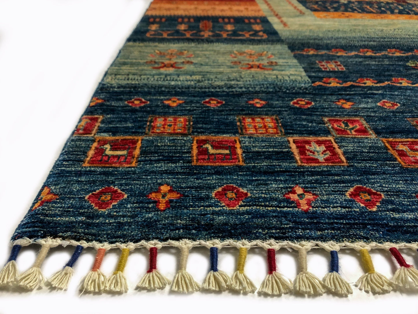 Khorjin/Gabbeh (9'00"x11'09") blue/multicolor