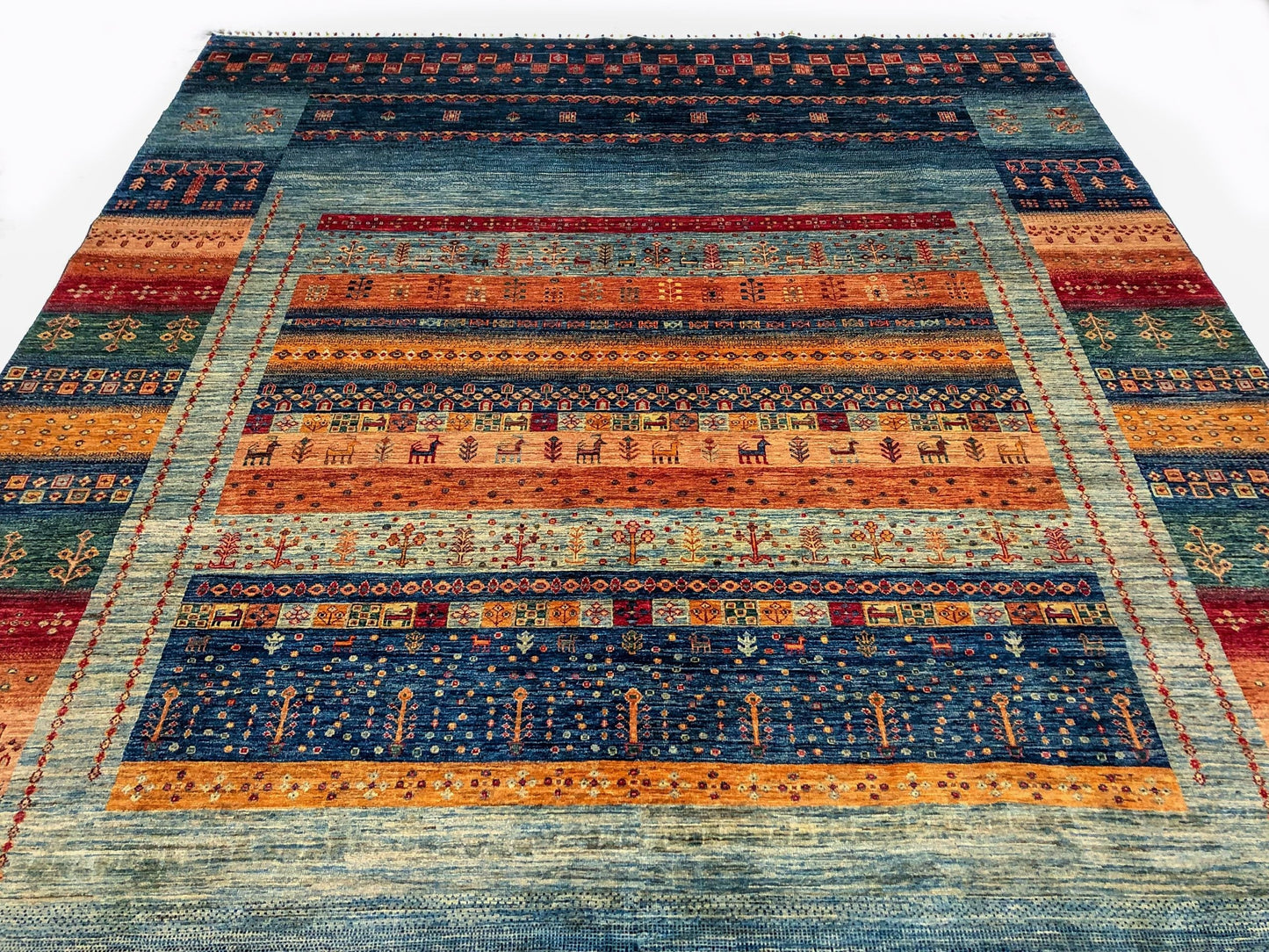 Khorjin/Gabbeh (9'00"x11'09") blue/multicolor