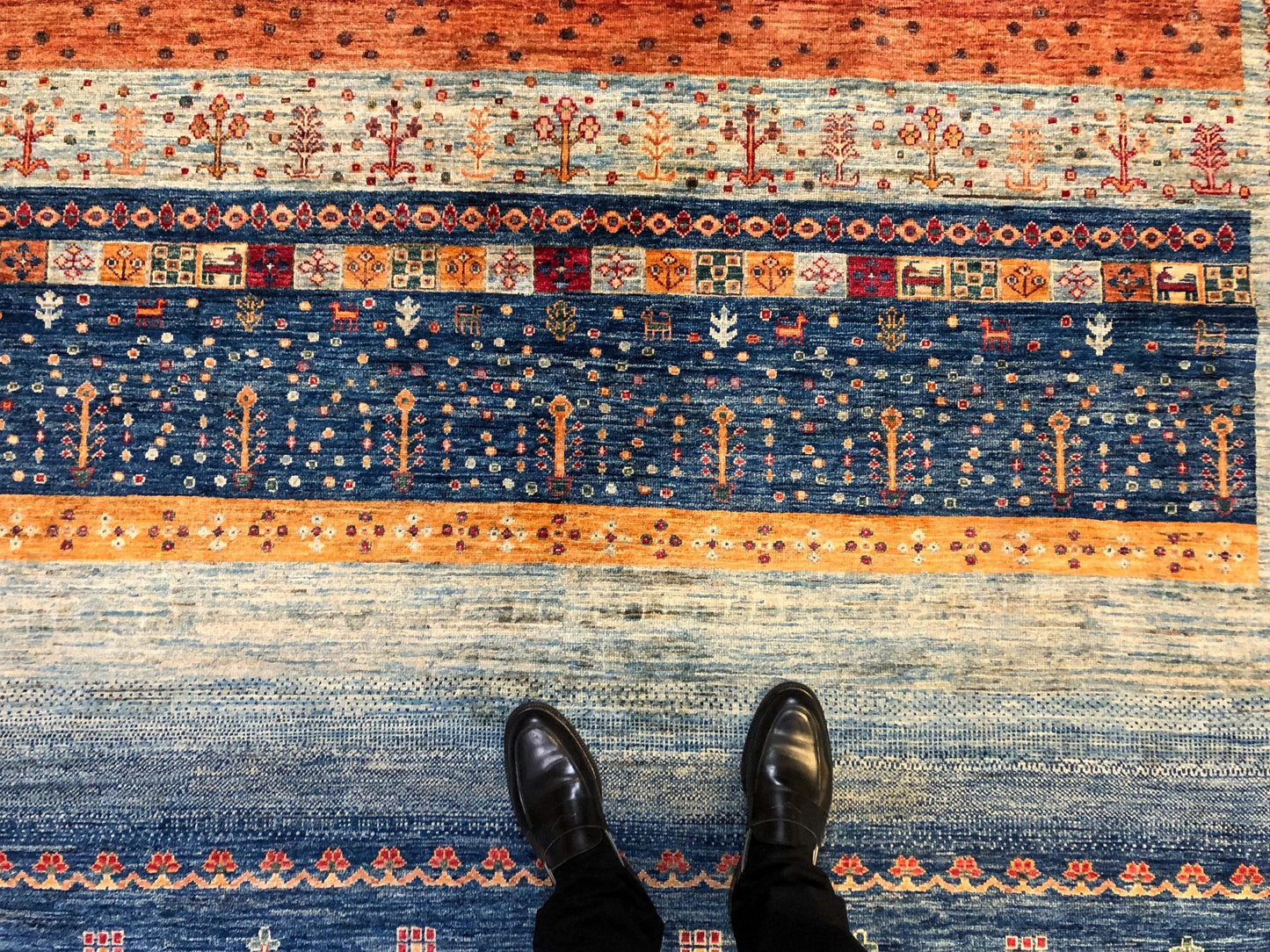 Khorjin/Gabbeh (9'00"x11'09") blue/multicolor