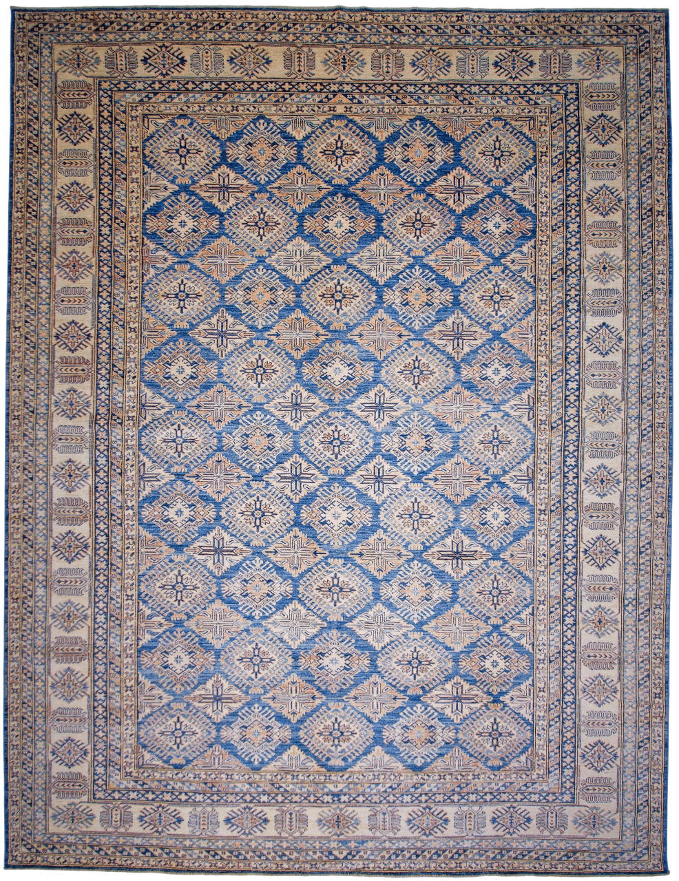 Antique Washed Super Kazak (10'06"x13'08") blue/ivory