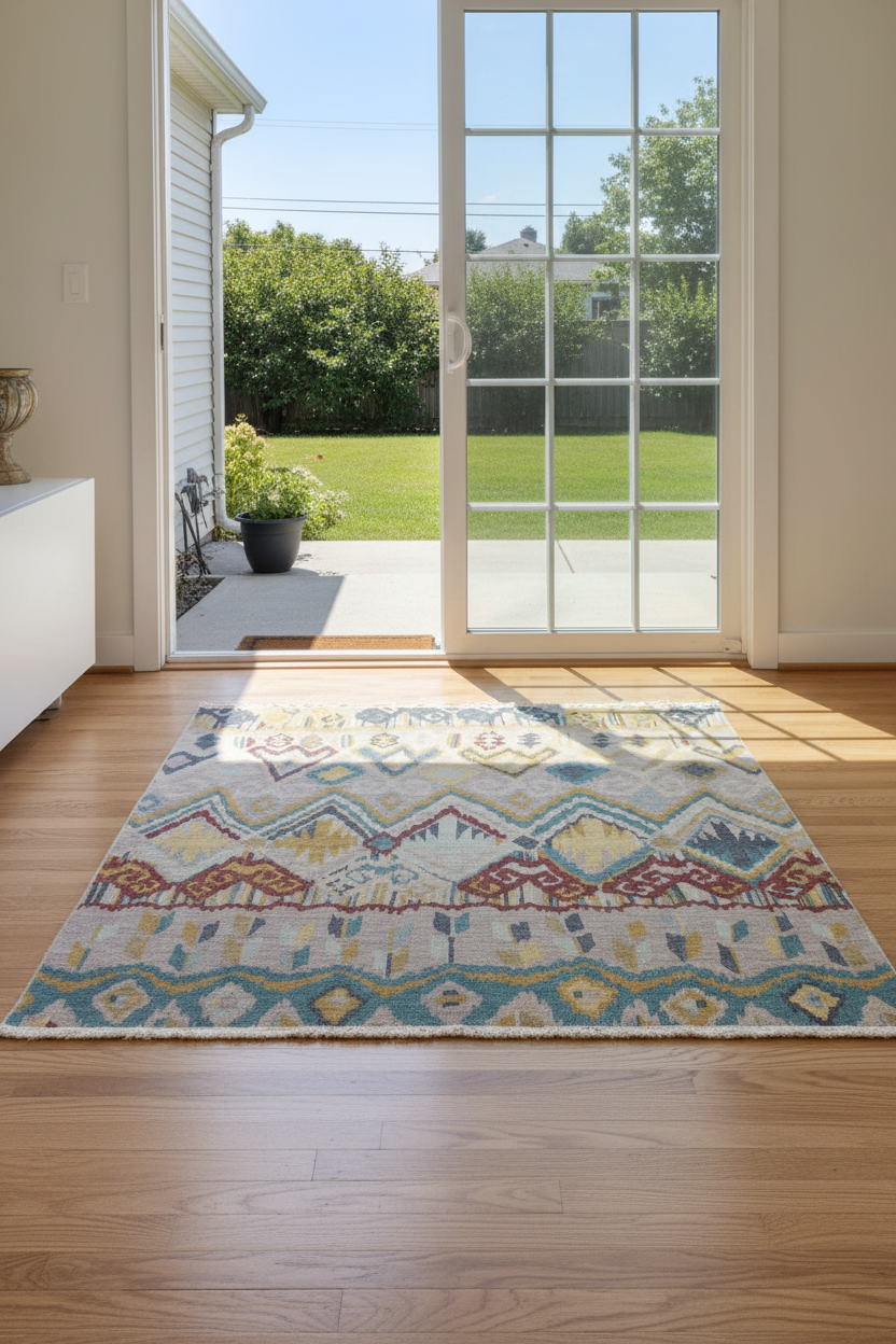 Reversible/2-Sided Ikat Design (6' Square) multicolor