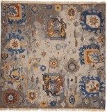 Reversible/2-Sided Erased Oushak Design (6' Square) gray