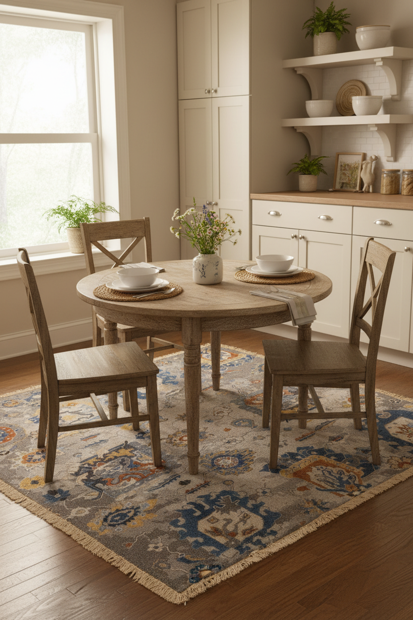 Reversible/2-Sided Erased Oushak Design (6' Square) gray