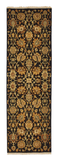Reversible/2-Sided Flat Weave Floral Design (8' Runner) black