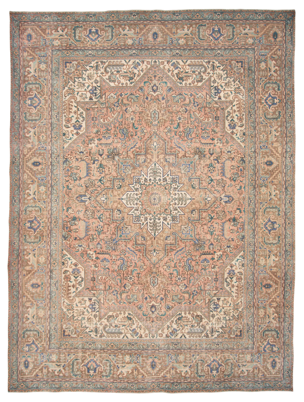 Antiqued Persian Tabriz (9'03"x12'04") pastels