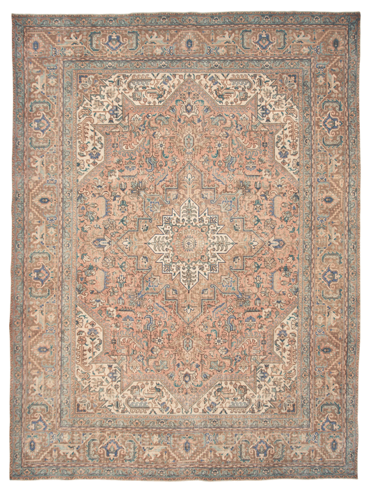 Antiqued Persian Tabriz (9'03"x12'04") pastels