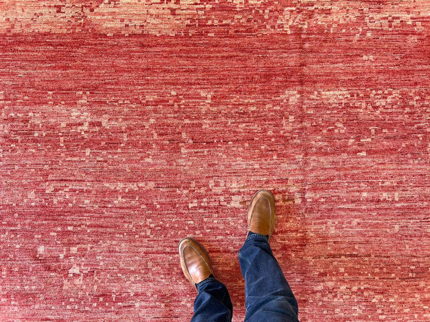 Modern Afghan Gabbeh (9'01"x11'10") coral