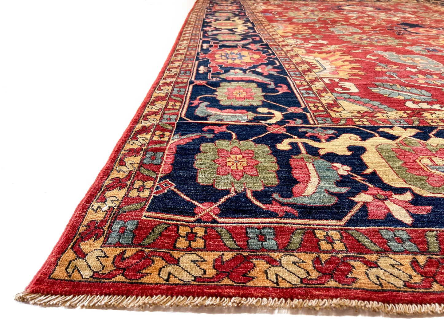 Afghan Serapi (8'09"x12'07") red/blue