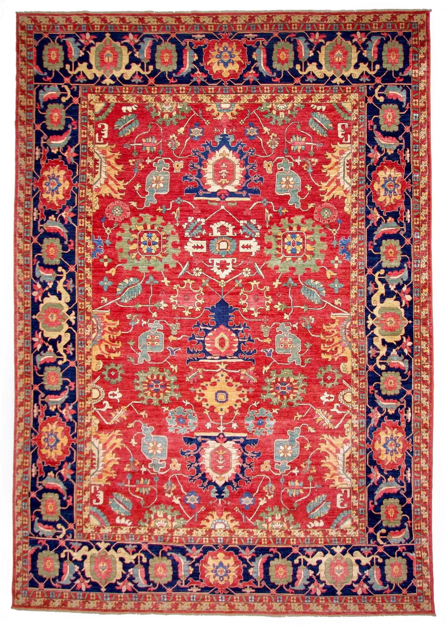 Afghan Serapi (8'09"x12'07") red/blue