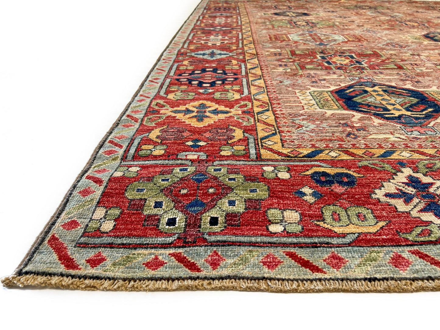 Afghan Karajeh (7'11"x9'08") brown/red