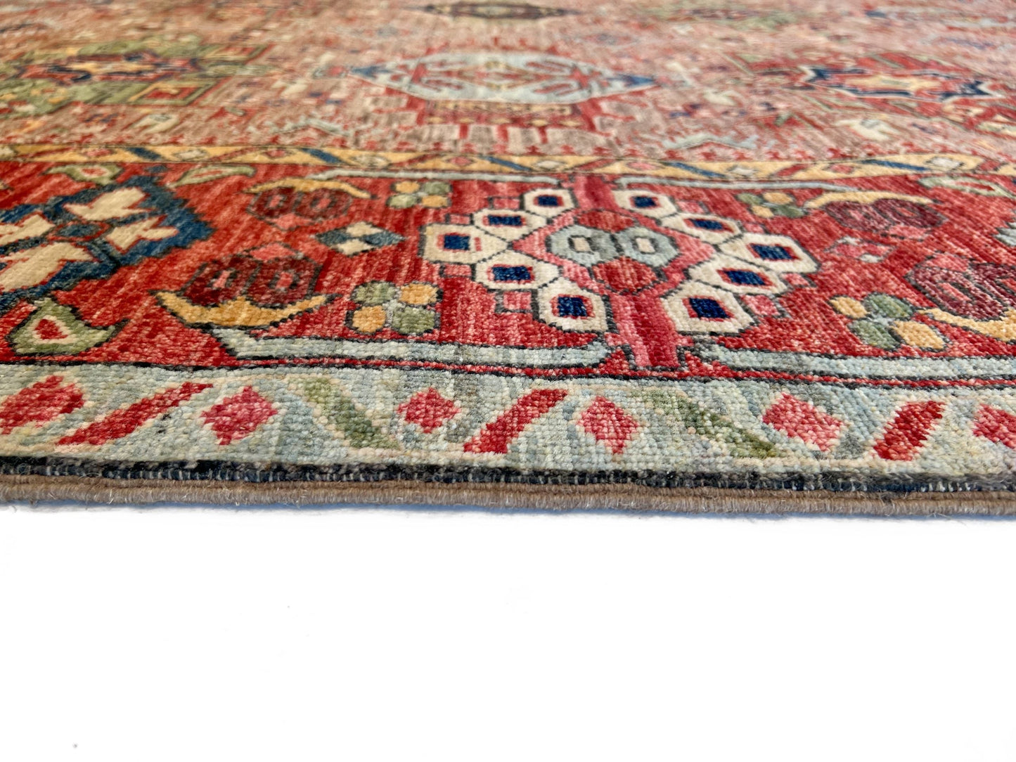 Afghan Karajeh (7'11"x9'08") brown/red
