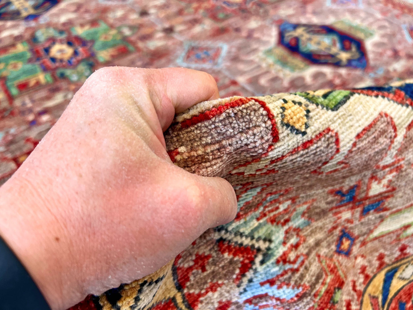 Afghan Karajeh (7'11"x9'08") brown/red