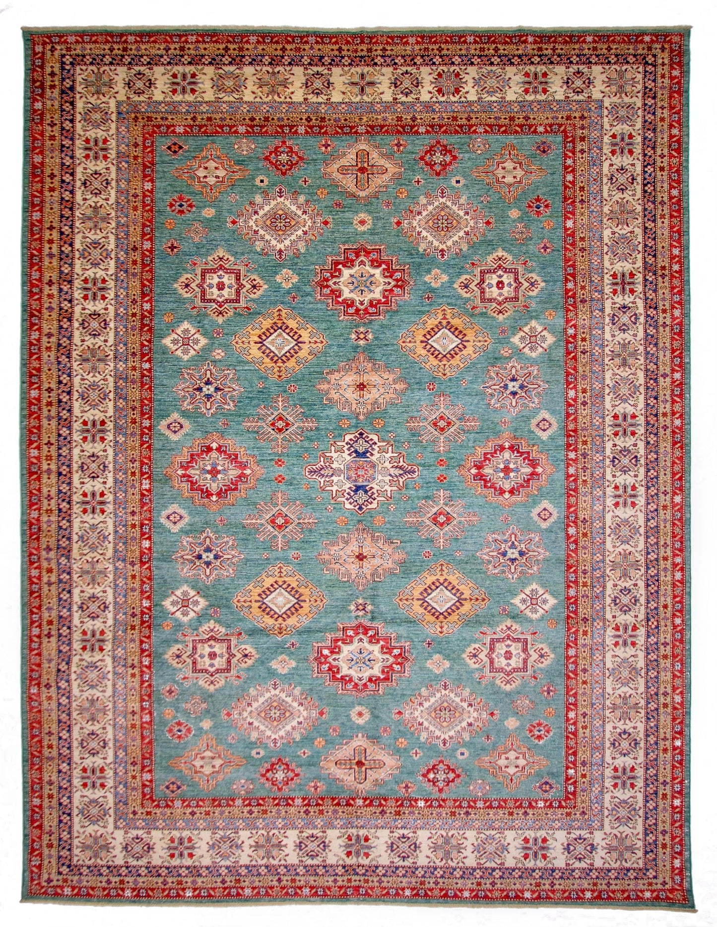 Super Kazak (10x13) green/ivory