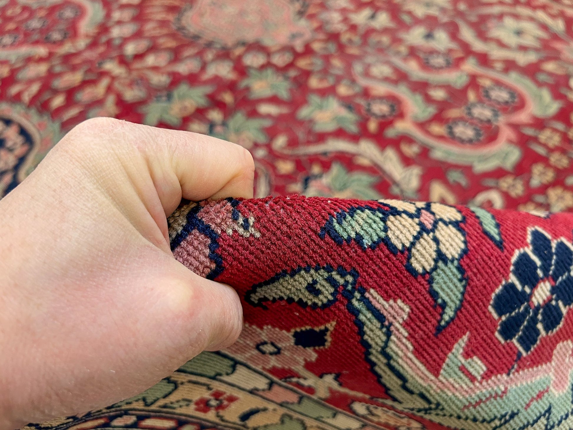 hand holding Vintage Indian Amritsar (10x16)
