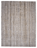 Contemporary Carved Tibetan 9x12 (ivory/gold/gray)