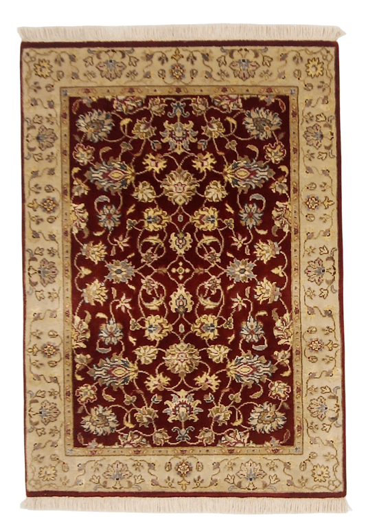 Wool w. silk Kumkapi red/gld 2x3