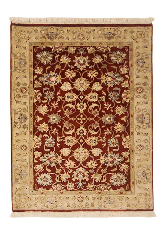 Wool w. silk Kumkapi red/ltgld 2x3