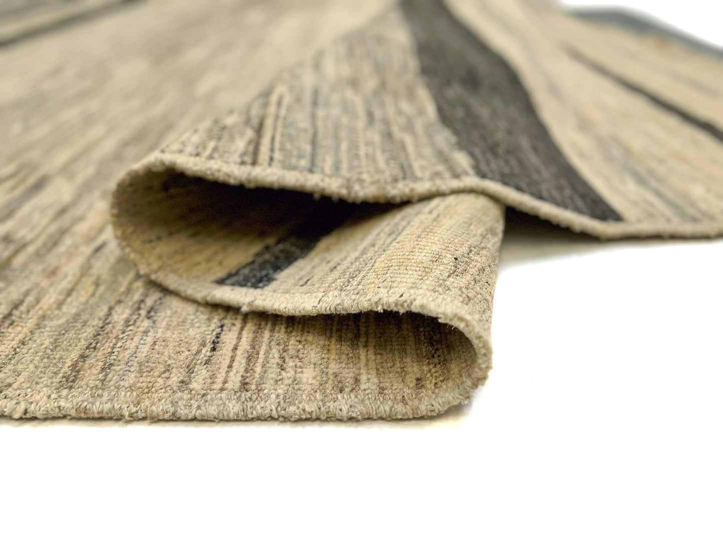 Modern Striped Gabbeh (8'02"x9'11") undyed/natural