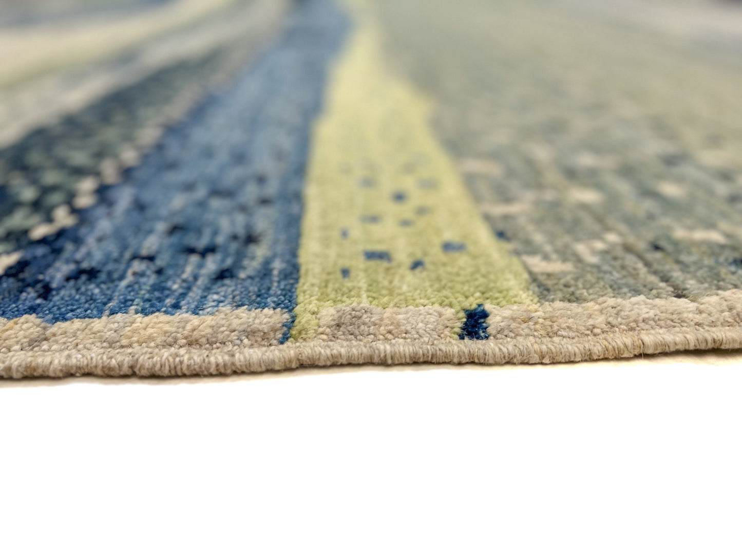 Modern Afghan Gabbeh (9'02"x12'01") blues/green