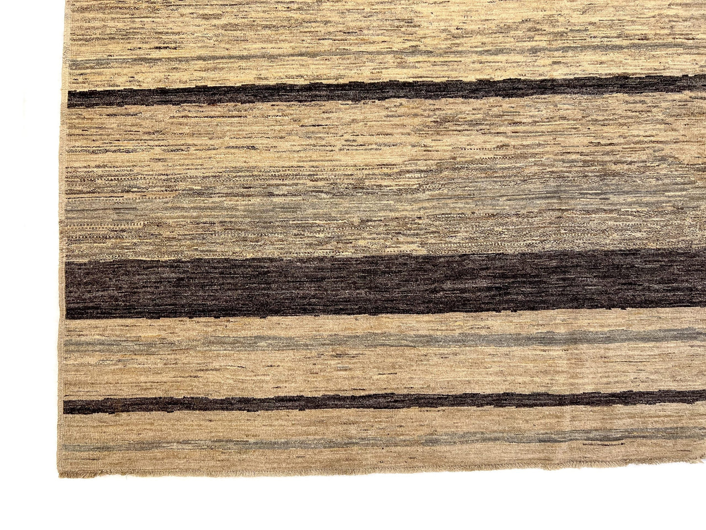 Modern Striped Gabbeh (8'02"x9'11") undyed/natural