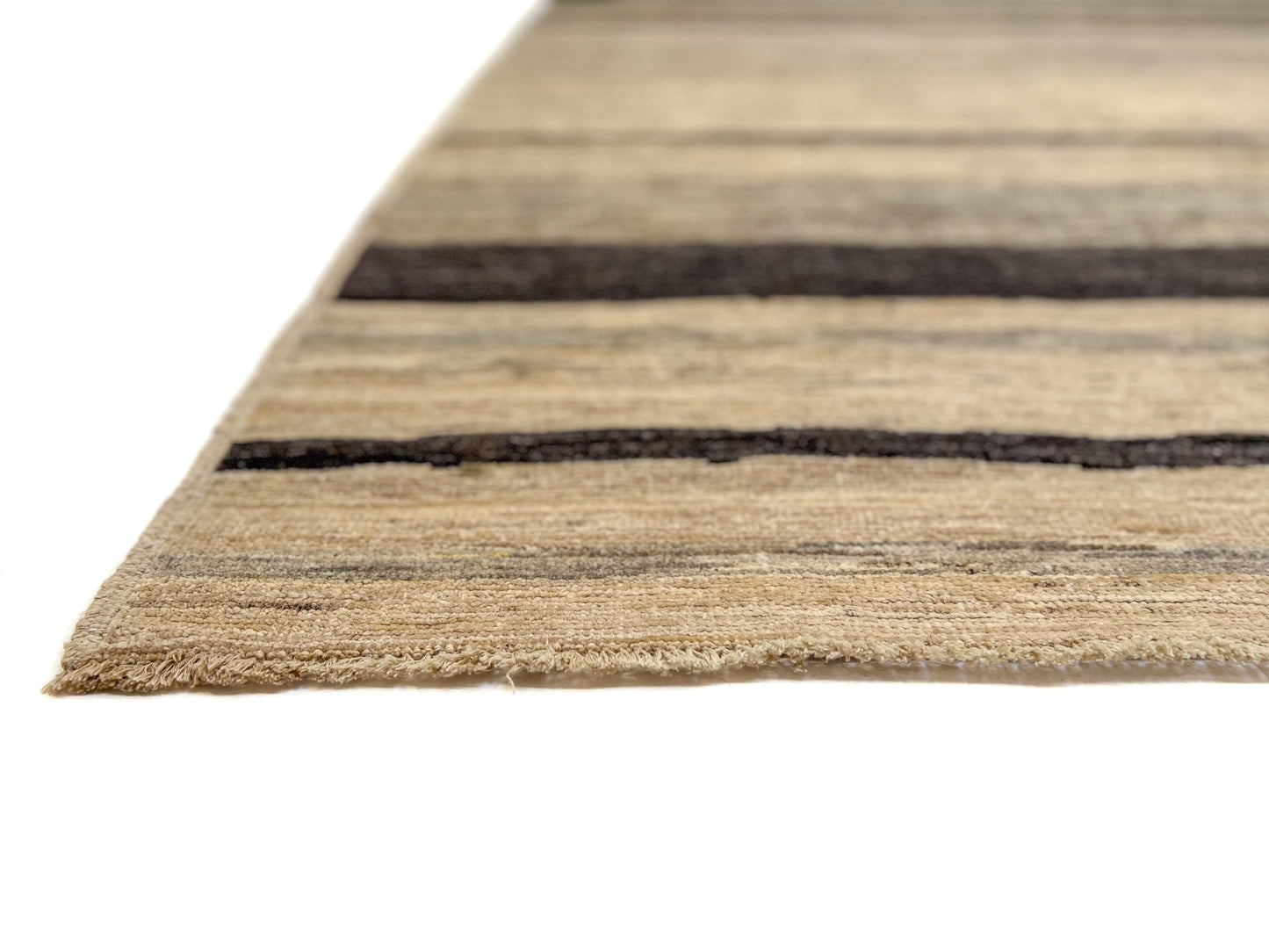 Modern Striped Gabbeh (8'02"x9'11") undyed/natural