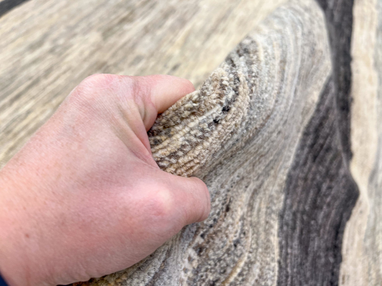 Modern Striped Gabbeh (8'02"x9'11") undyed/natural