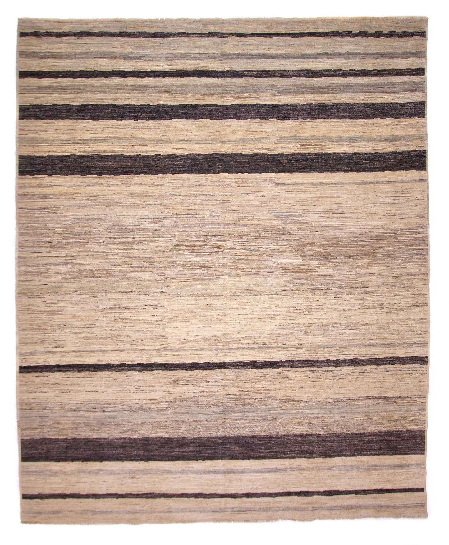 Modern Striped Gabbeh (8'02"x9'11") undyed/natural