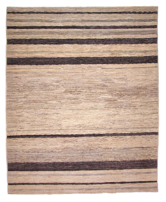 Modern Striped Gabbeh (8'02"x9'11") undyed/natural