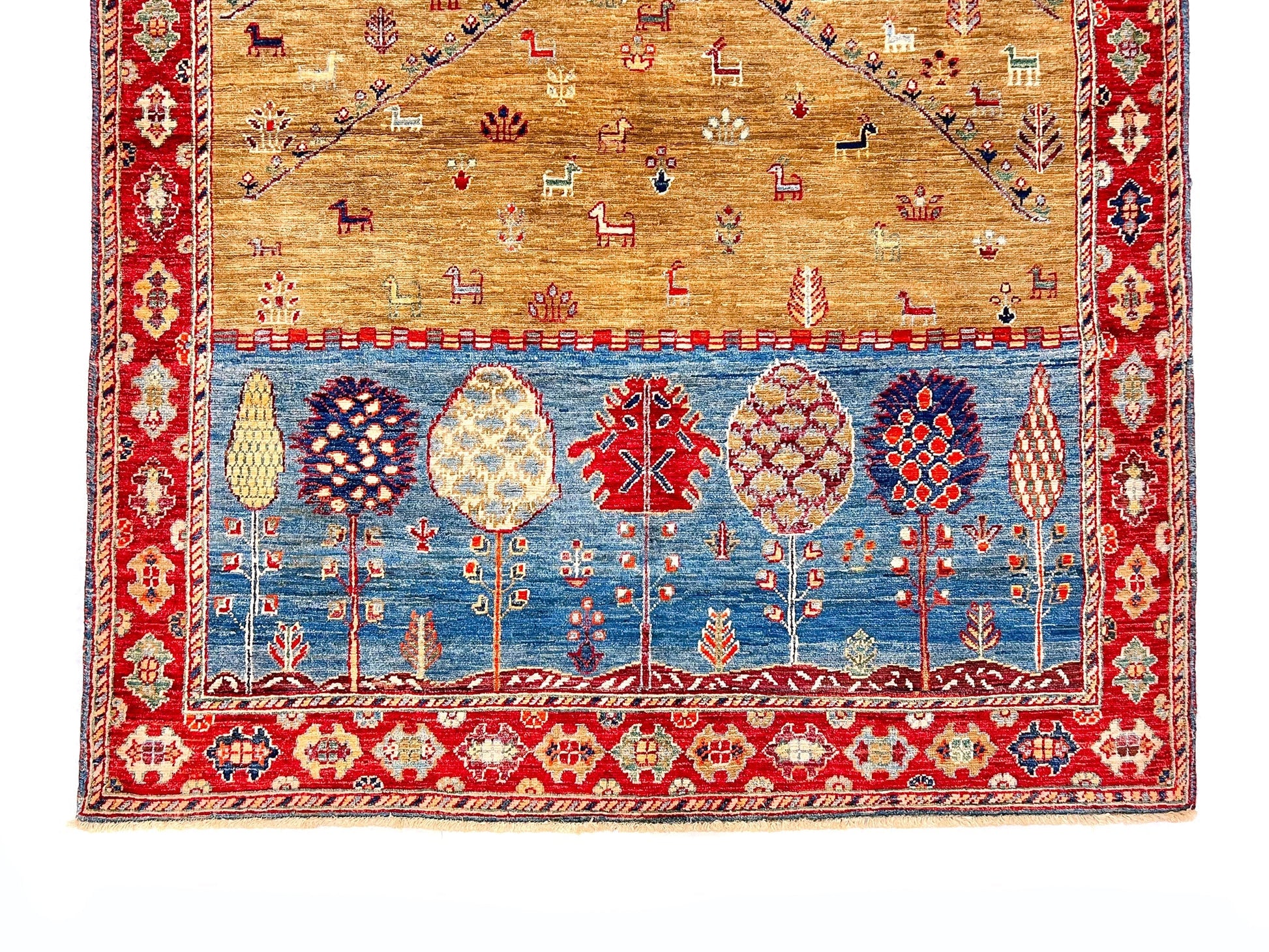 Bottom details of Scenic Tree of Life Gabbeh (5x7)