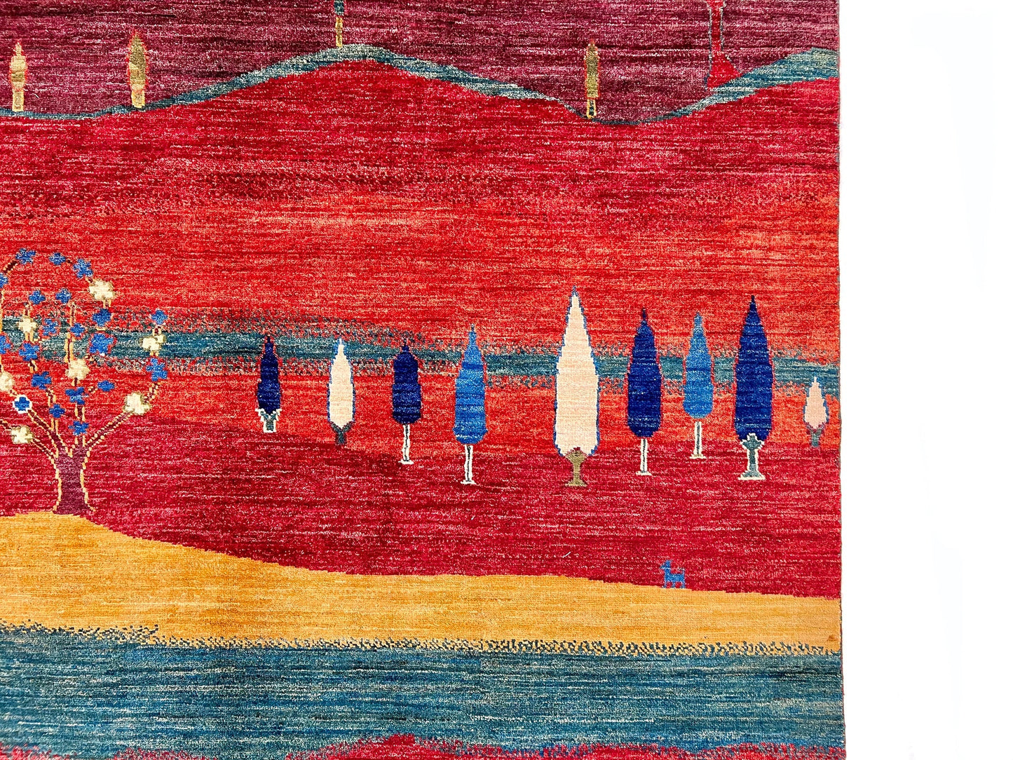 Scenic Afghan Gabbeh (8'03"x9'09") rust/red/dk.green