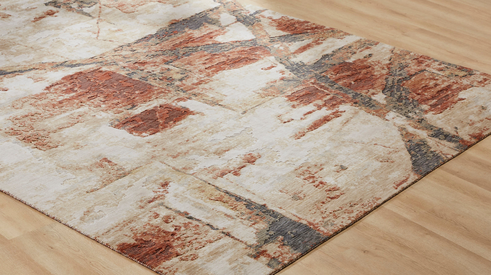 detailed texture of Rust/Sand Abstract Area Rug -Vaughn Collection