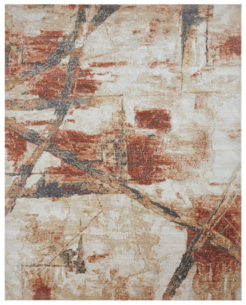 Rust/Sand Abstract Area Rug -Vaughn Collection