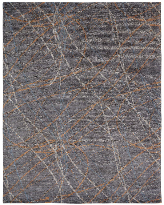 Contemporary textured gray/rust swirl 6x9