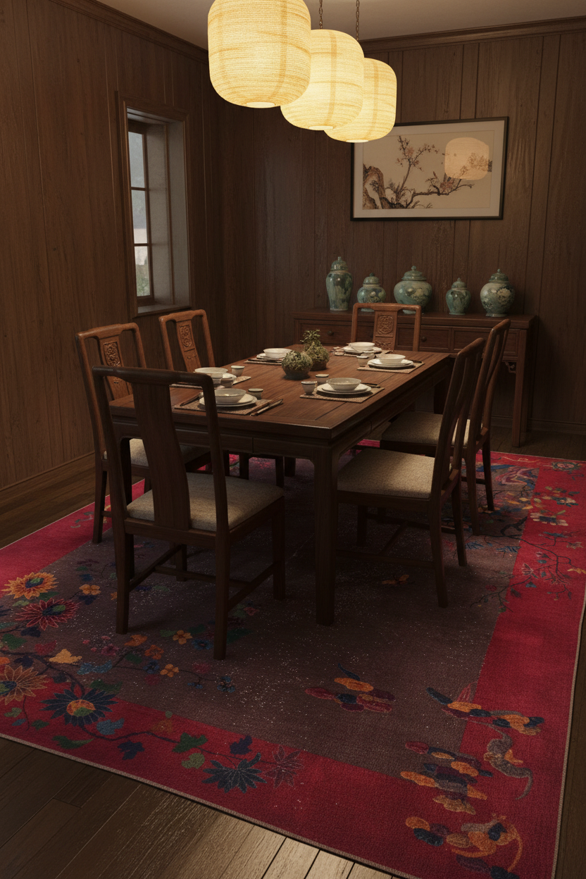 Antique Art Deco Chinese Nichols (8'10"x11'06") dark taupe/magenta