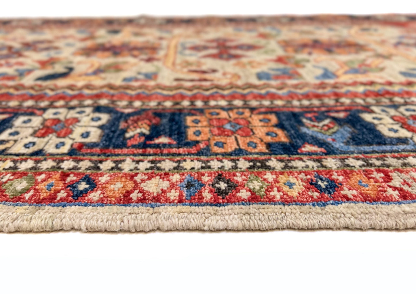 Afghan Qashqai Runner (3'00"x8'02) ivory/navy